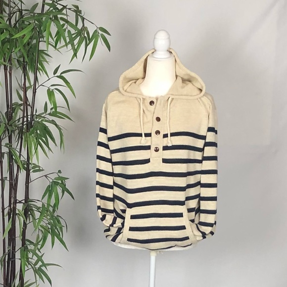 J. Crew Other - J Crew Men’s Navy and Cream Hood Sweater Size L